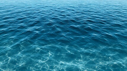 Obraz premium Aquatic Serenity: A panoramic view of tranquil ocean water, with gentle waves shimmering in the sunlight. A visual meditation on peace and the deep, immersive blues of the sea.
