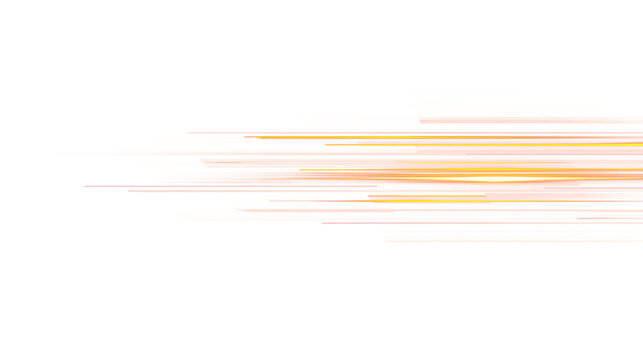 Orange Speed Line Light Trail Motion Blur Effect Isolated on Transparent Background