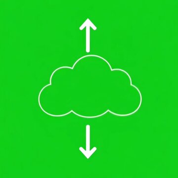 A video showcasing a cloud computing concept with arrows on green background