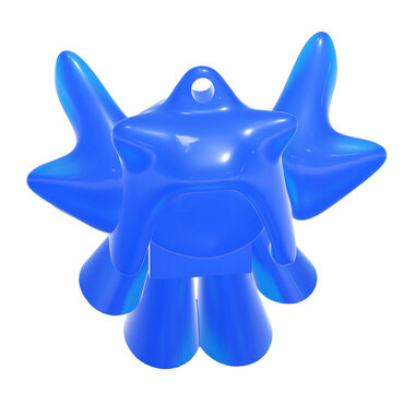 Frutiger Aero Angel Cat Jelly Keychain Rendered Y2K Futuristic 3D