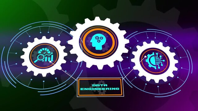 Data engineering and infrastructure for big data management, building digital pipeline for information flow, database architecture and cloud storage concept.