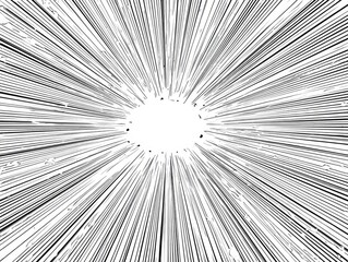 Obraz premium Black and white illustration of converging lines radiating from a central white void
