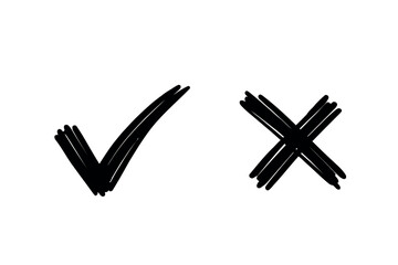 Fototapeta premium Set check mark and cross. Vector illustartion 