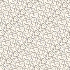 Elegant vector geometric seamless pattern in oriental style. Abstract black and white ornamental lines texture, diagonal floral grid, diamonds. Modern minimal background. Repeated ornament, geo design