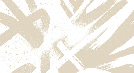 Obraz premium Textured beige and white abstract background with bold brush strokes and spray paint effects