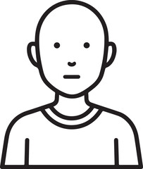 Obraz premium Hand Drawn Adult Man Black and White Avatar Illustration in Minimal Line Art Style Design