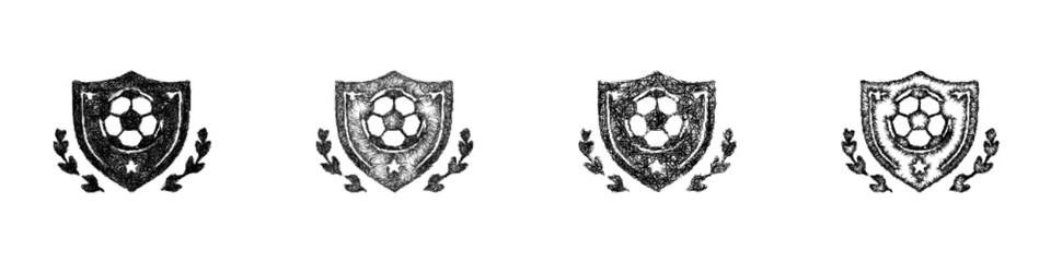 Sketch soccer league icon design set