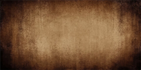 Obraz premium Worn vintage grunge dark wood background with an aged parchment paper frame texture creating a blank antique retro backdrop on a rough brown surface design