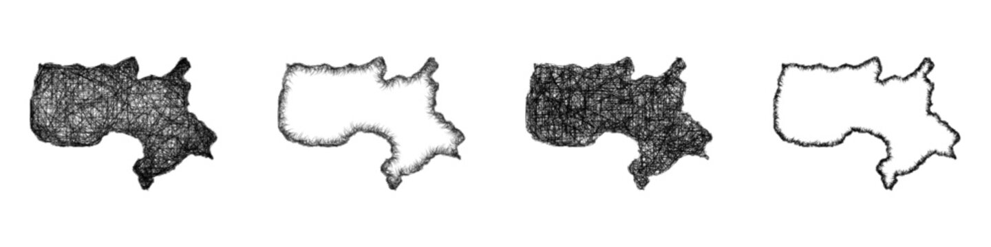 Sketch Hakkari outline map design set
