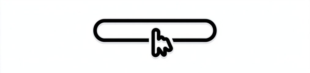 Cursor clicking on an empty, rounded rectangular button