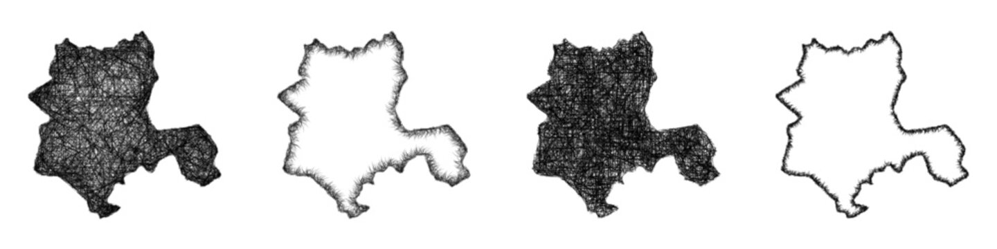 Sketch Konya outline map design set