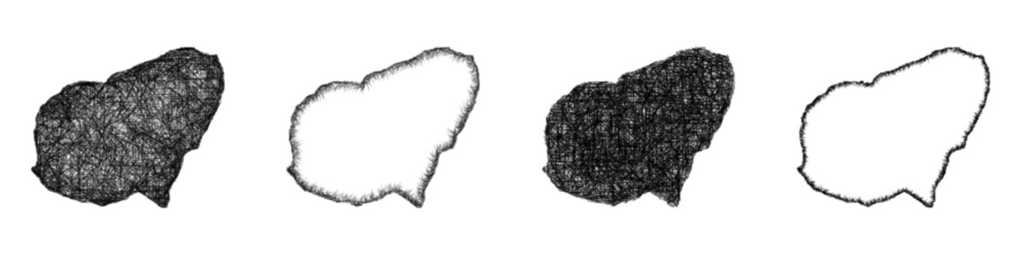 Sketch Usak outline map design set