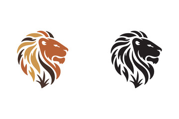 Obraz premium Majestic lion head icon for leadership and power