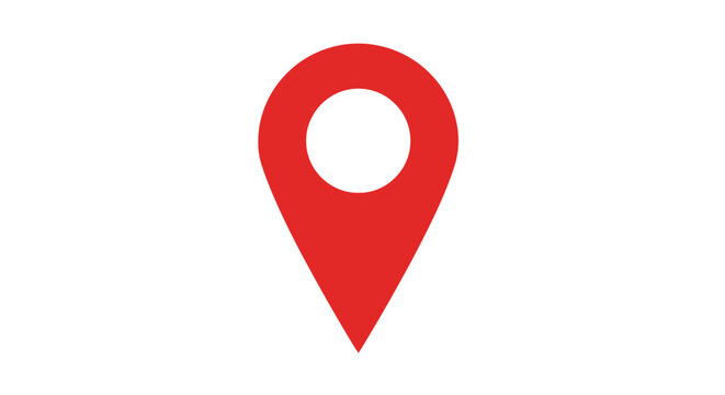 Red Location Pin Icon Symbol.