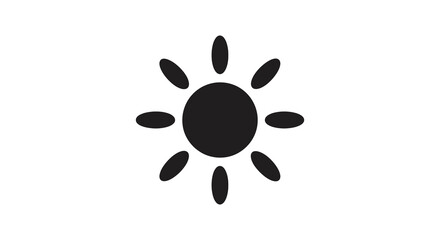 A striking black silhouette depicts a sun like form with radiating petals creating a minimalist symbolic image silhouette high quality © ArtBySalea07