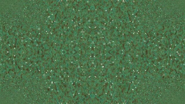 Aerial View of Animated Green Field with Small White Objects Moving