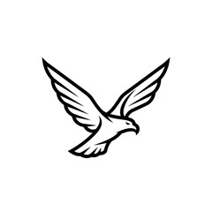 Obraz premium Simple Line Drawing of a Flying Bird.