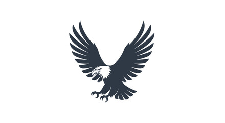 Black eagle in flight isolated.