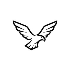 Obraz premium Simple Black and White Eagle Illustration.