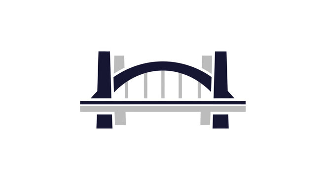 Bridge Structure Icon Illustration Design.