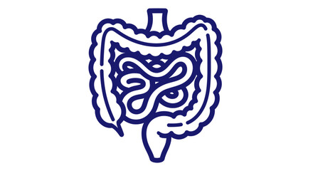 Obraz premium Human Intestines Outline Illustration Representing Digestive System Health.