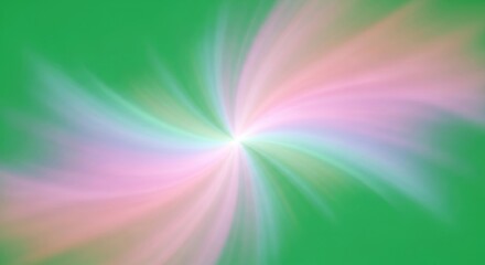 Obraz premium Vibrant green background with pink and blue radial motion blur effect from center