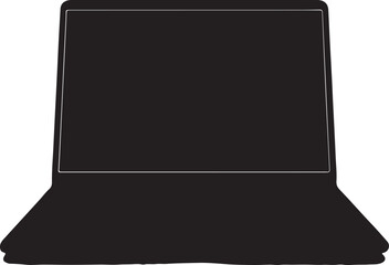 Simple blank blackboard silhouette with white outline isolated on transparent background for design use © Sanzida