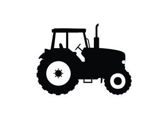Obraz premium Silhouette of a farm tractor, a powerful agricultural vehicle symbolising rural work and the farming industry