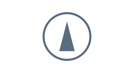 Triangle inside a circle symbol.