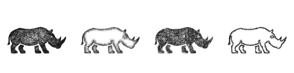 Sketch rhino icon design set © David Zydd