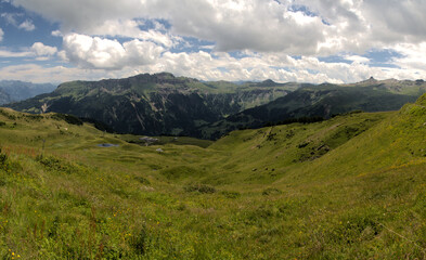 Fototapeta premium View of Schönhalden from the Maschgenkamm, Swiss Alps
