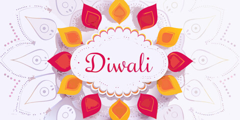Fototapeta premium A vibrant diwali mandala design with the word diwali centered within