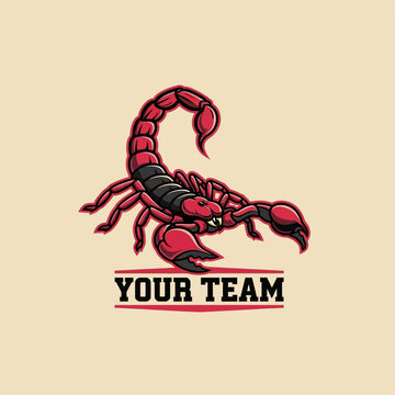 Red Scorpion Logo Design Element.