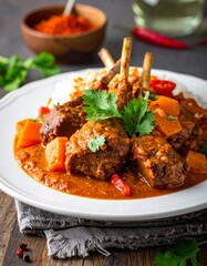 Fototapeta premium Indien – Rogan Josh mit Lamm