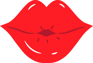 Vibrant Red Stylized Lips Illustration