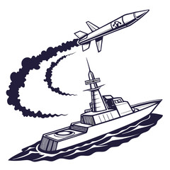 Navy warship launching anti ship missile anti-ship missile ©  AMINA 1122