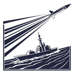 Navy warship launching guided missile ©  AMINA 1122