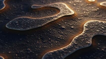 Obraz premium A close-up view of a textured surface with molten metal patterns