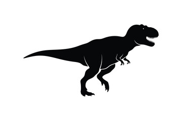 Tyrannosaurus Rex Silhouette Powerful Dinosaur Icon for Prehistoric Jurassic Theme Line Art Vector illustration © Amit