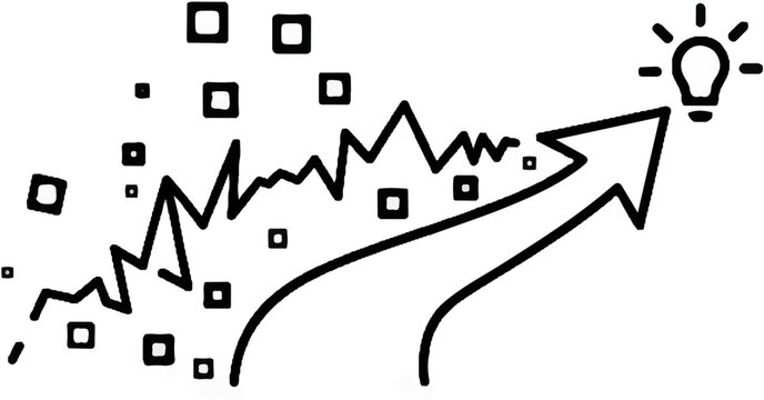 Abstract representation of an idea emerging from chaos, progressing forward