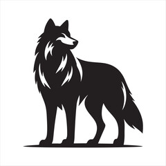 Obraz premium majestic Wolf vector silhouette outline logo idea concept collection. abstract icon illustration