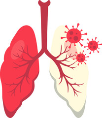 World tuberculosis day illustration. Lung infection, lung health, tuberculosis awareness. Vector isolated.