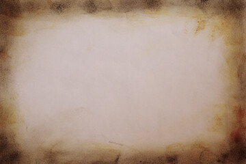 Old grunge vignette brown parchment paper texture