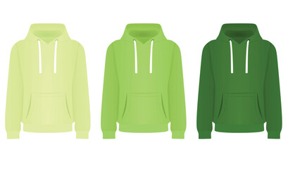 Green hoodie set. vector illustration