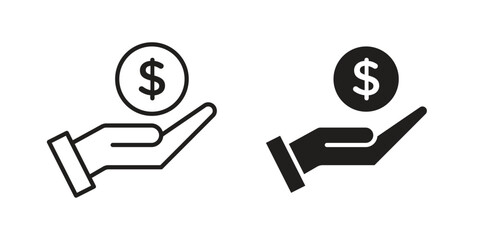 Payroll icons In Trendy Design Vector Eps 10, Editable Stroke and solid flat.