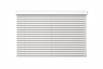Modern closed window blinds on white background in soft light