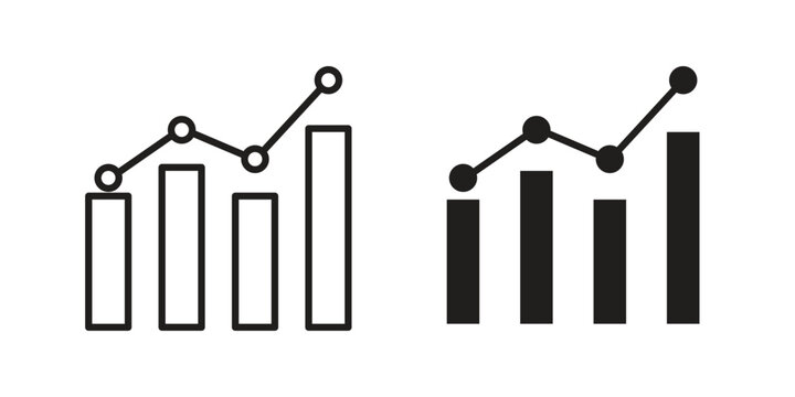 Statistics icons In Trendy Design Vector Eps 10, Editable Stroke and solid flat.