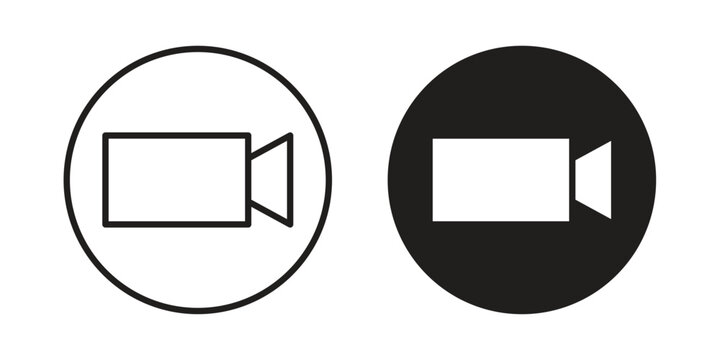 Video call icons In Trendy Design Vector Eps 10, Editable Stroke and solid flat.