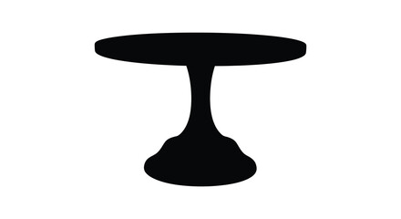A stark black silhouette of a pedestal table against a bright white backdrop creating a minimalist silhouette high quality
