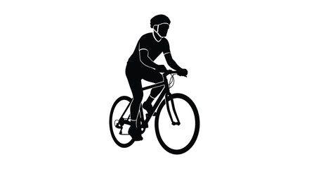 Obraz premium A dynamic black silhouette of a cyclist riding a mountain bike exhibiting strength and motion silhouette high quality professional